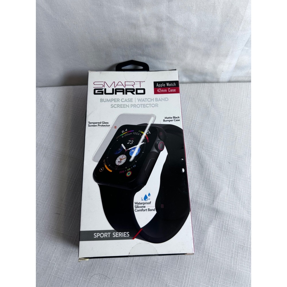 Smart Guard Apple Watch 42mm Case Black 3-in-1 Sport Band Screen Protector